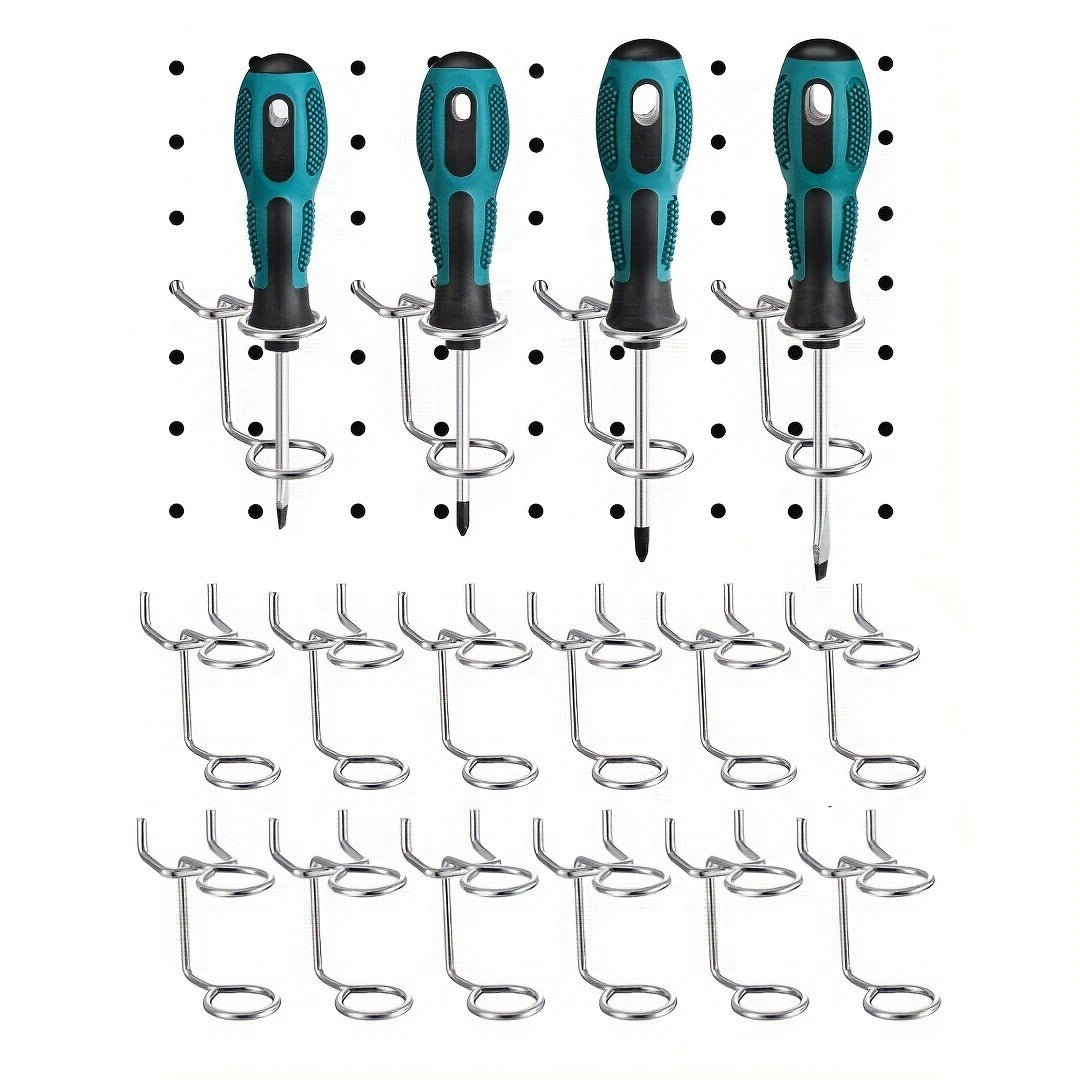 12pcs Screwdriver Pegboard Storage Hooks 2.54cm Hole Distance
