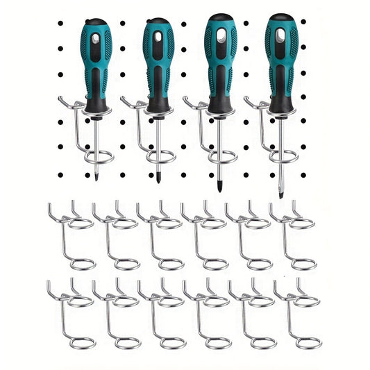12pcs Screwdriver Pegboard Storage Hooks 2.54cm Hole Distance