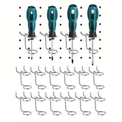 12pcs Screwdriver Pegboard Storage Hooks 2.54cm Hole Distance