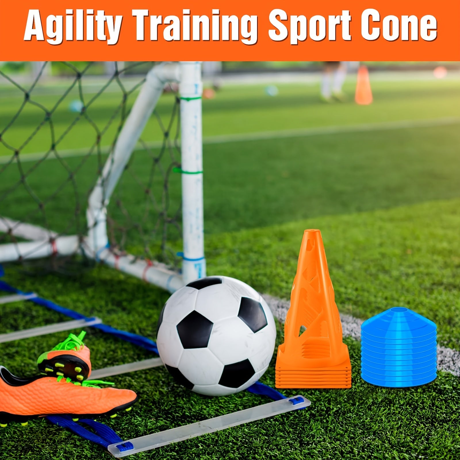 9/16pcs Hollow Soccer Ball Training Cones Small Cones With Mesh Bag