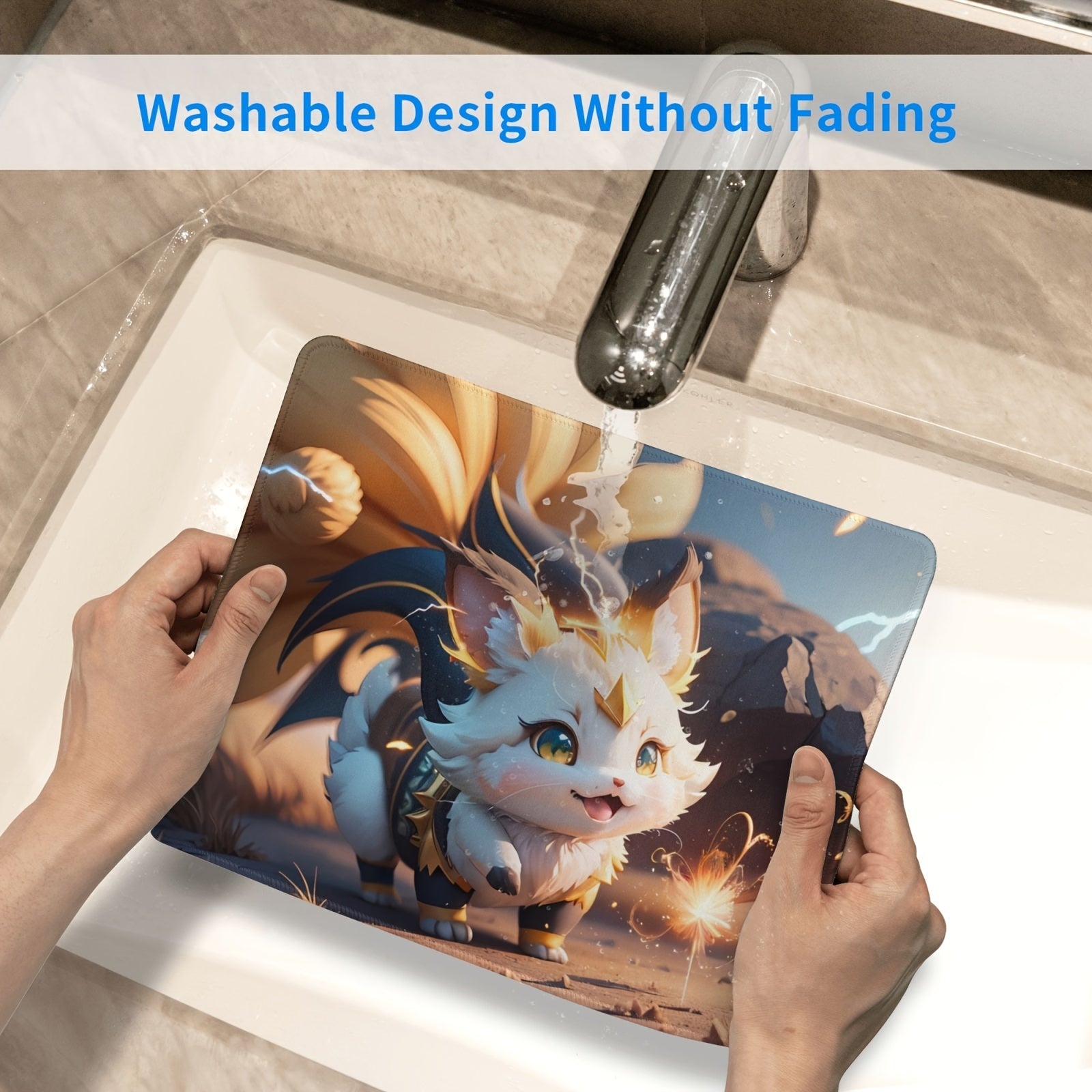 Fox Cat Pattern Mouse Pad 24x20cm E-sport Home Office Non-slip Rubber