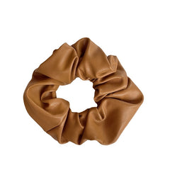 Leather Hair Scrunchies Ponytail Holders Thick Hair Bands Elastic Ties