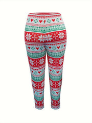  Geometric & Heart Print High Rise Leggings