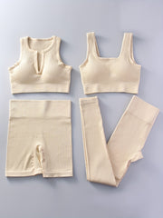 Ribbed Yoga Sports Bra & Leggings Set Women's Activewear