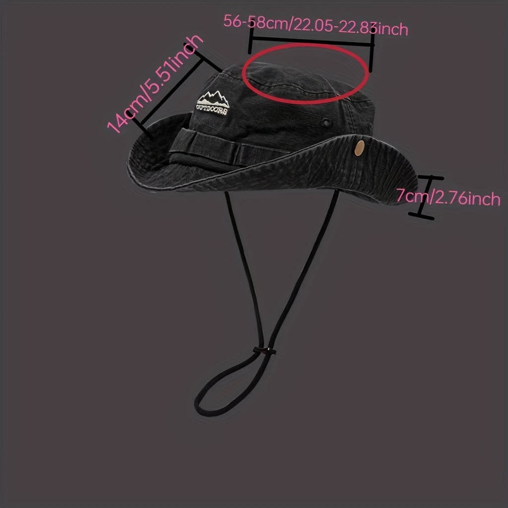 Foldable Outdoor Sunshade Boonie Hat Breathable Cotton Cowboy Hat