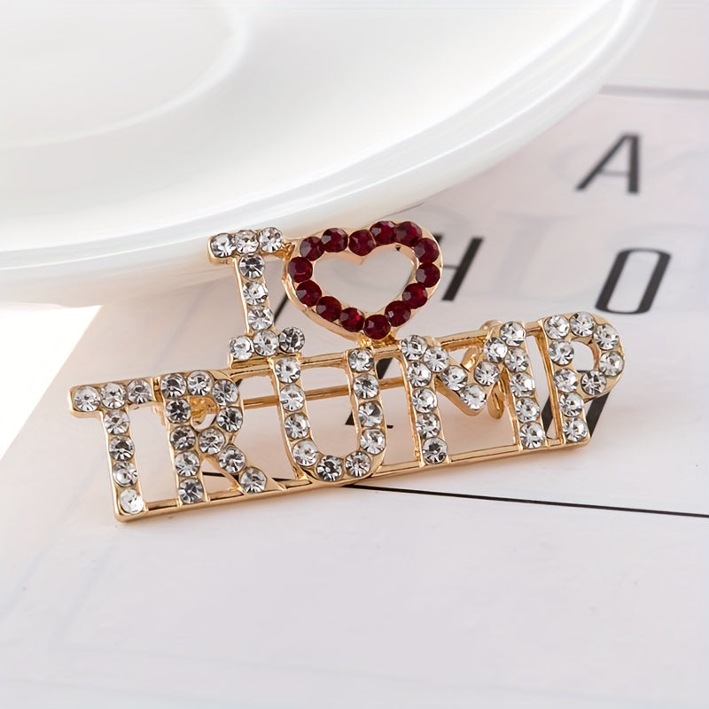 Rhinestone Letter Brooch Pin Casual Party Jewelry
