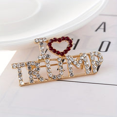 Rhinestone Letter Brooch Pin Casual Party Jewelry