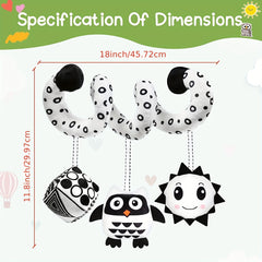 Newborn Spiral Hanging Plush Toy for Stroller, Car Seat, Bed