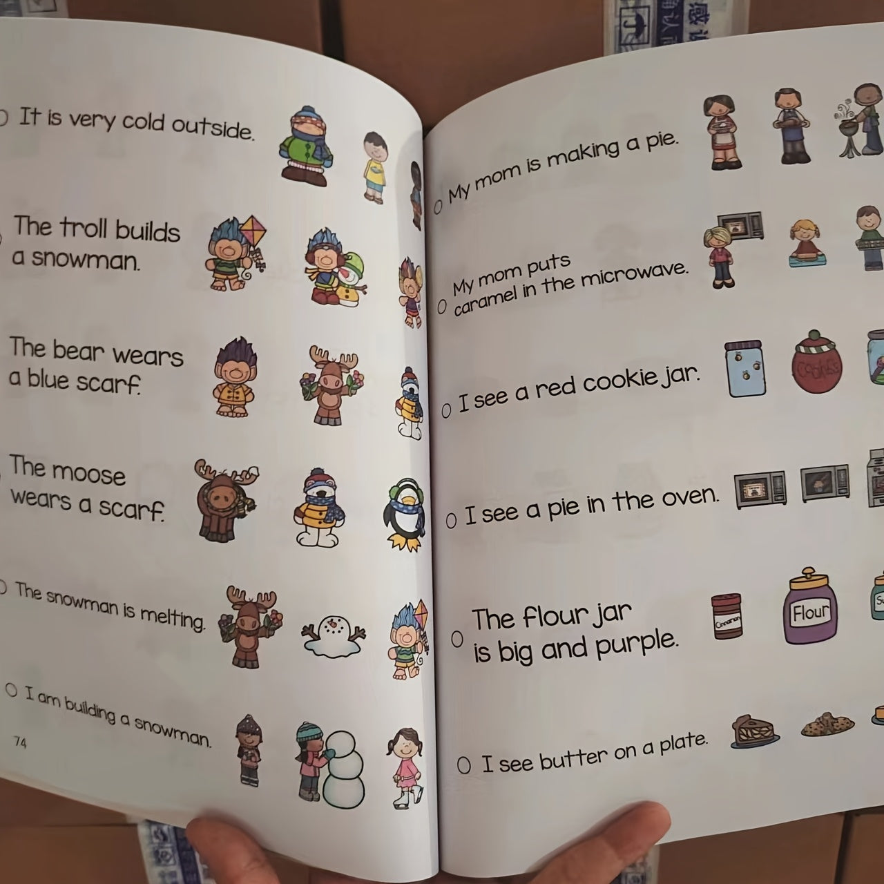 English Fluency Reading Workbook with Cartoon Characters