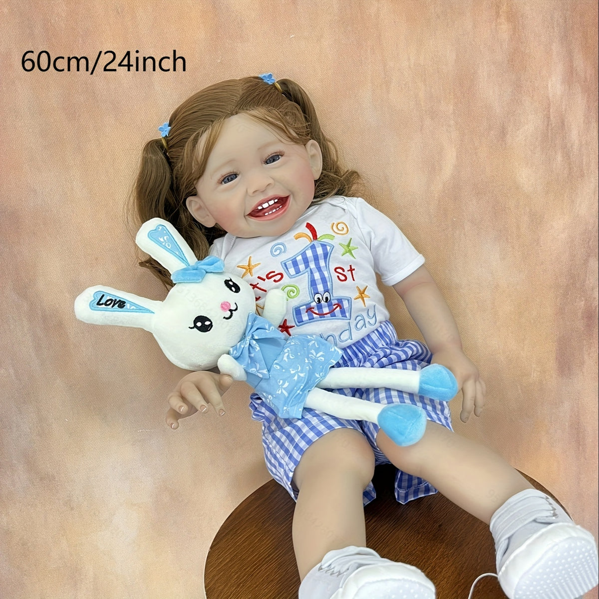 24 inch Reborn Youngsters Doll Realistic 3D Painted Skin Soft Silicone