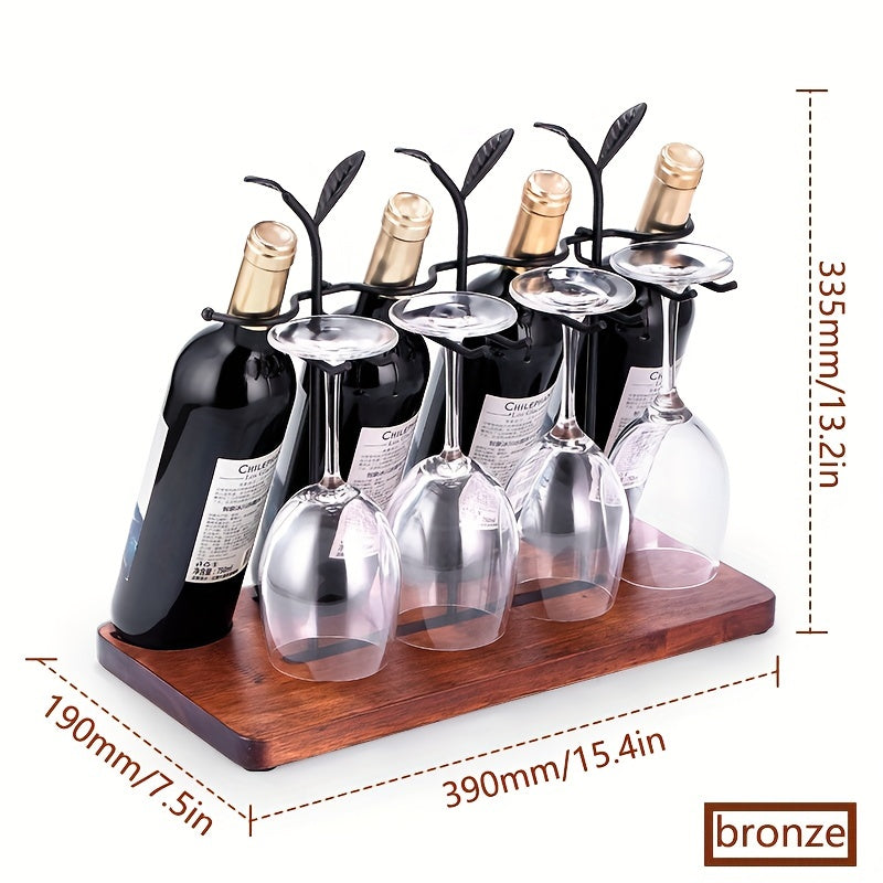 European Solid Wood Red Wine Rack for Storage and Decoration
