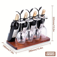 European Solid Wood Red Wine Rack for Storage and Decoration
