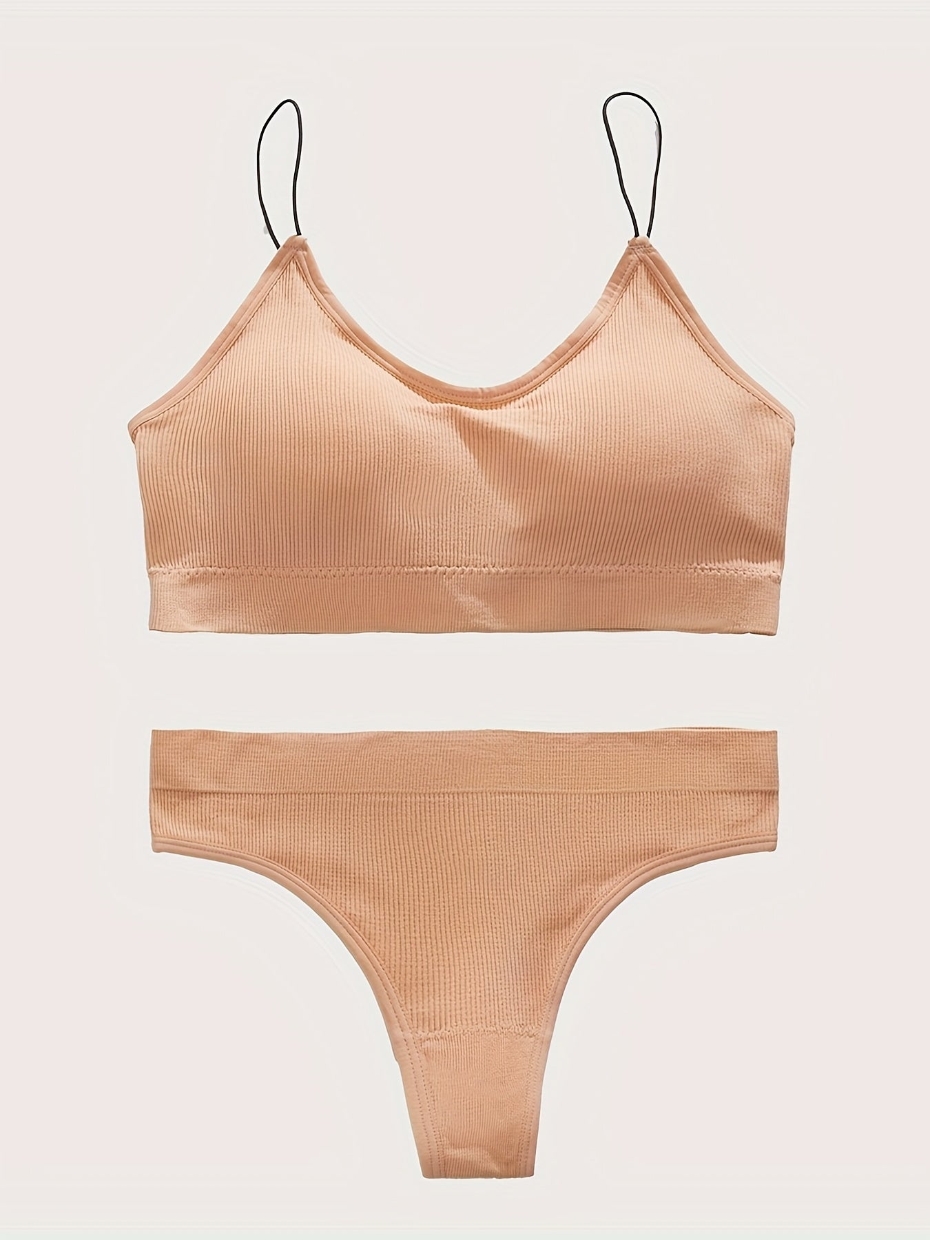 Wireless Bra & Thong Lingerie Set Women's Underwear