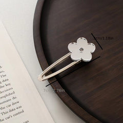 Silvery Flower Hair Clip Sweet Duck Billed Clip For Hair Bang Braids