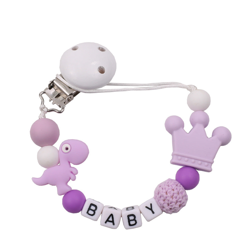 Small Dinosaur Pacifier with Silicone Chain