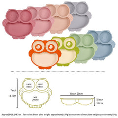 Silicone Children's Dinner Plate Owl Dinner Plate Food Supplement Tableware