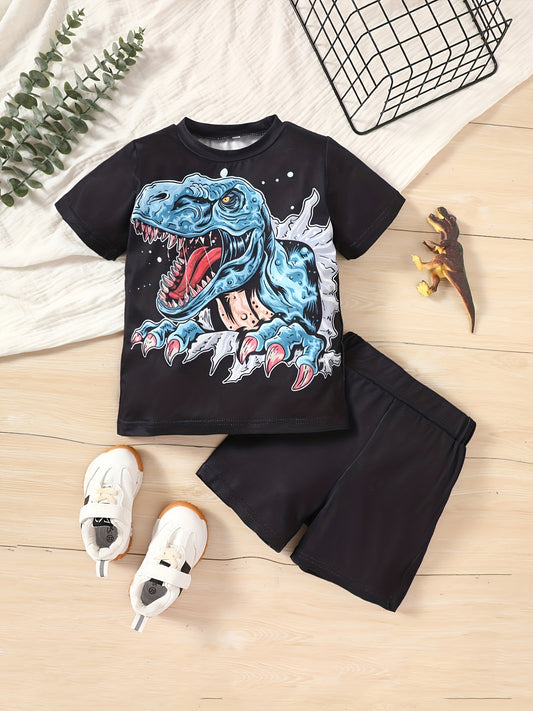 Boys Dinosaur Print T-shirt & Shorts Set