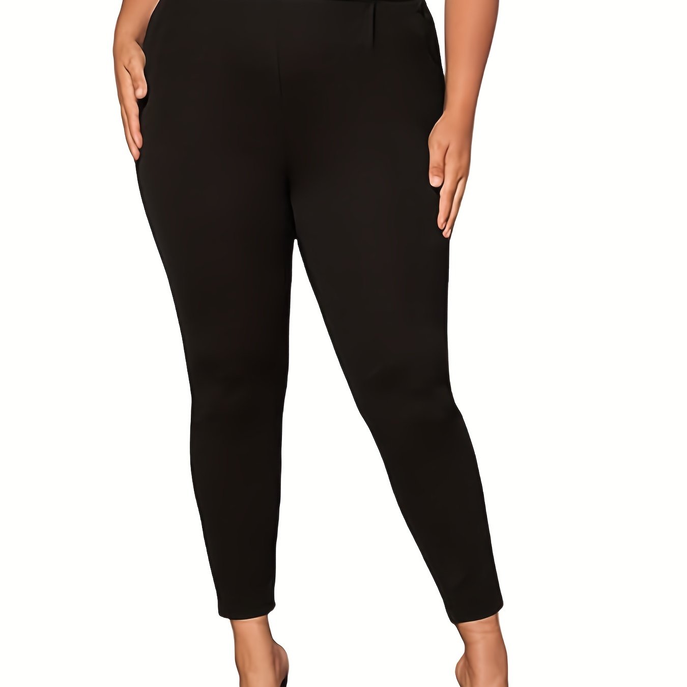 Women's Plus Solid High Rise Skinny Trousers