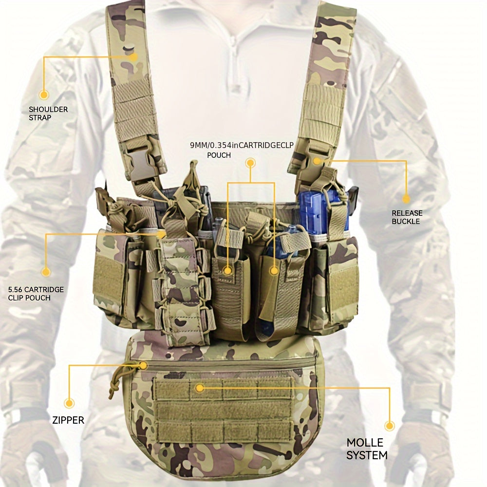 Lightweight Training Vest Chest Rig with Drop Pouch