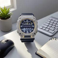Youth Sport Watch Digital Display Alarm Stopwatch Yellow