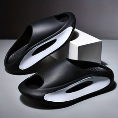 Men's Non Slip Platform Slides Comfortable Pillowy Slides for Summer