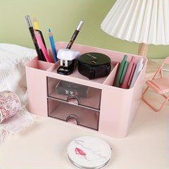 Cartoon Desktop Storage Box Transparent Drawer Type Desk Plastic Storage Box