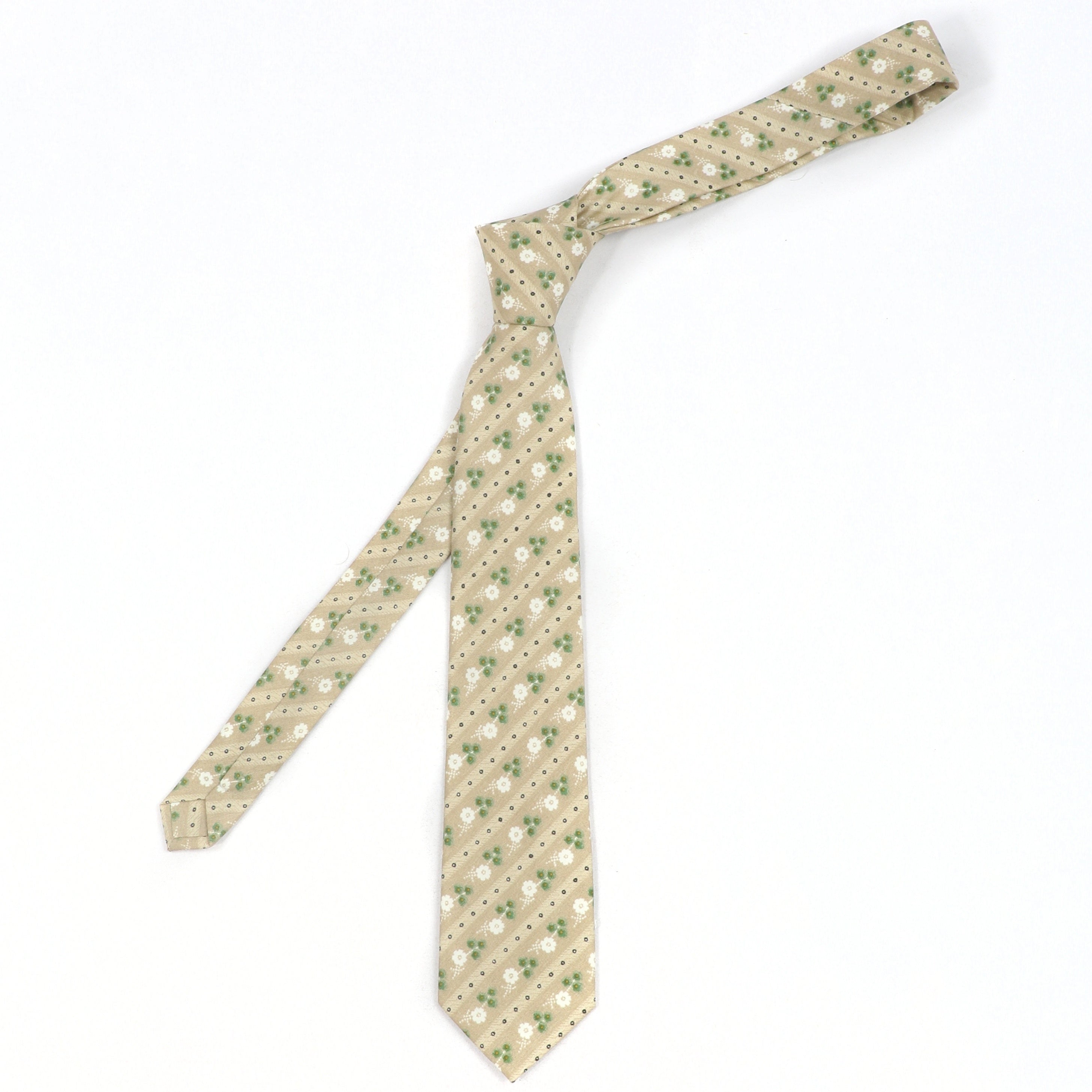 Multicolor Polyester Floral Striped Tie for Men