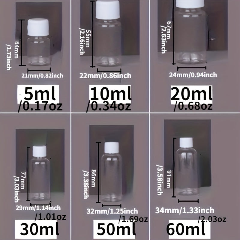 3 Clear Plastic PET Bottles for Medicine in Various Sizes