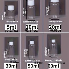 3 Clear Plastic PET Bottles for Medicine in Various Sizes