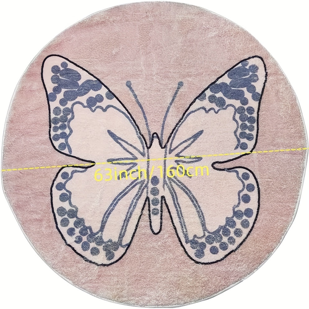 Large Pink Butterfly Play Mat Soft Washable Children Playmats Crawling Mat