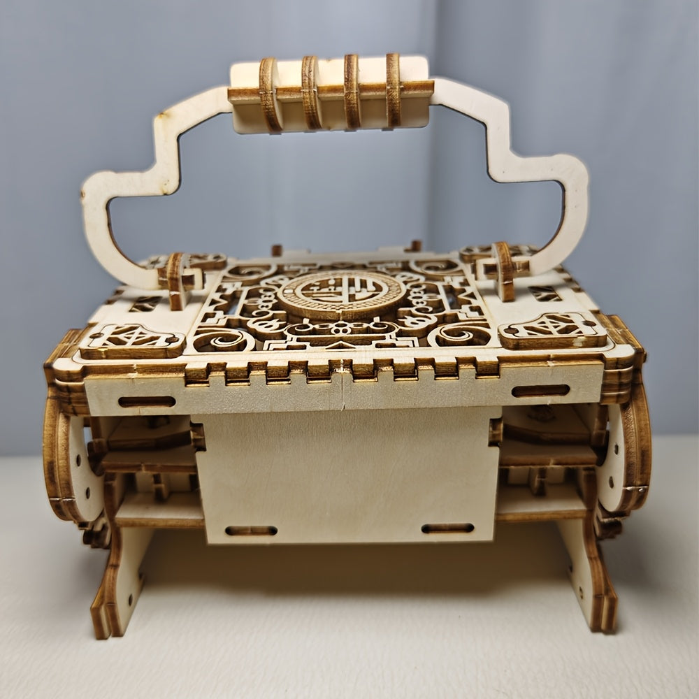3D Wooden Puzzle Jewelry Box DIY Creative Development Thinking Gift