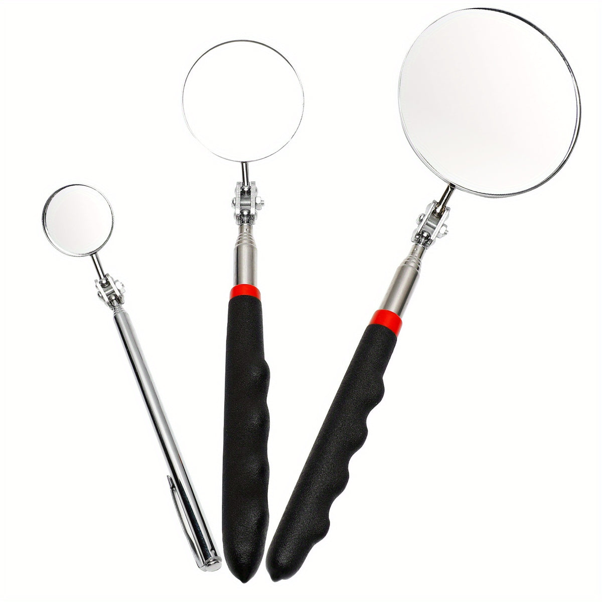 3pcs Telescoping Inspection Mirror Set Automotive Beauty Precision Work