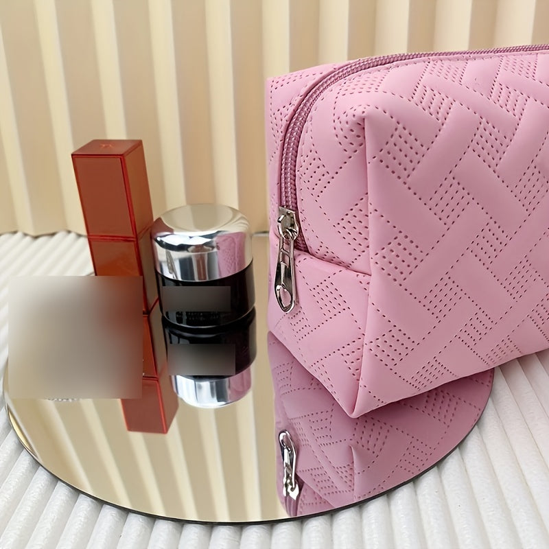 Women's Minimalist Makeup Pouch Zipper Portable Cosmetic Bag