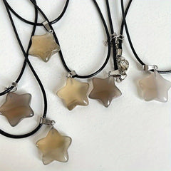 Hexagon Rose Quartz Pendant Necklace Opal Star Jewelry Gift