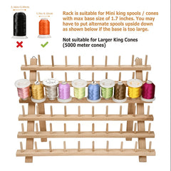 60 Spool Thread Holder Wooden Sewing & Embroidery Thread Rack