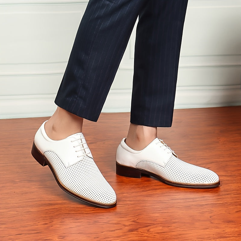 Men's Leather Oxford Derby Shoes For Wedding