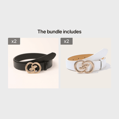 Double Snakes Alloy Buckle Belt