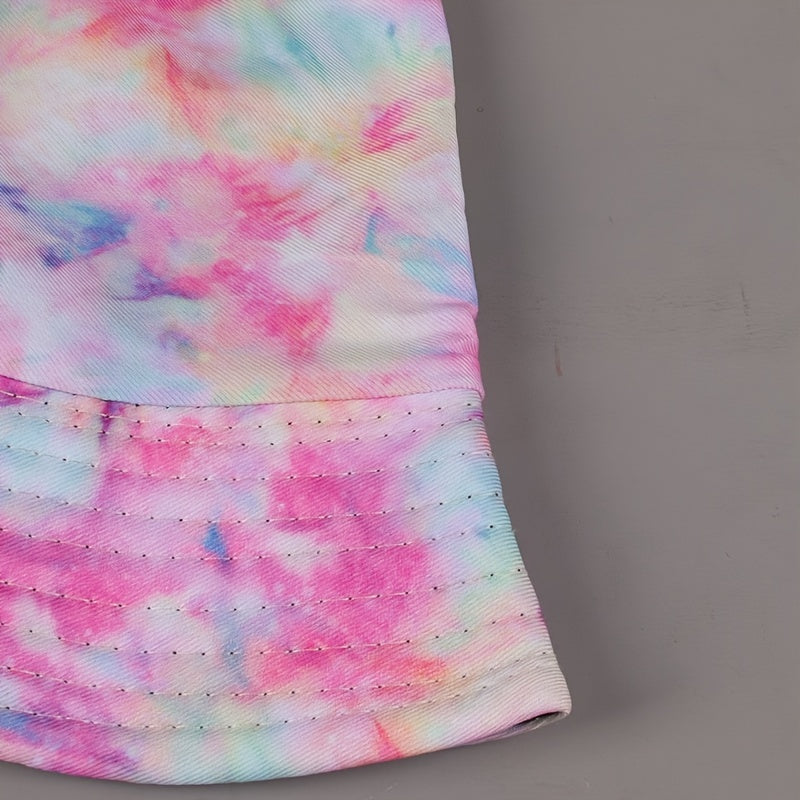 Pink Tie Dye Bucket Hat Reversible Sun Hat for Women