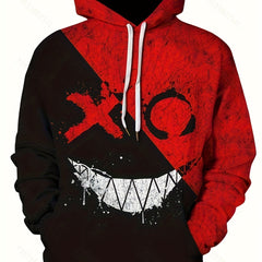 Men's Graffiti Face Hoodie Active 3D Print Sweatshirt