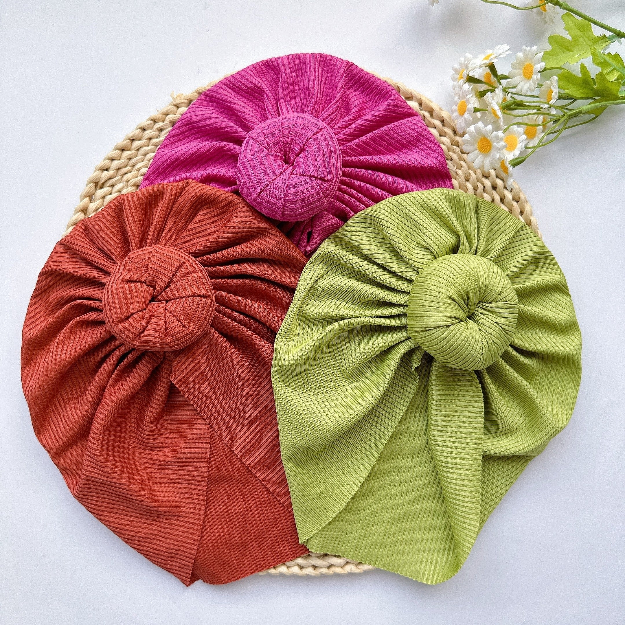 Soft Elastic Strip Flower Baby Hat For Girl