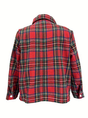 Boys Santa Plaid Shirts Long Sleeve Button Down Tops Spring Fall Outwear