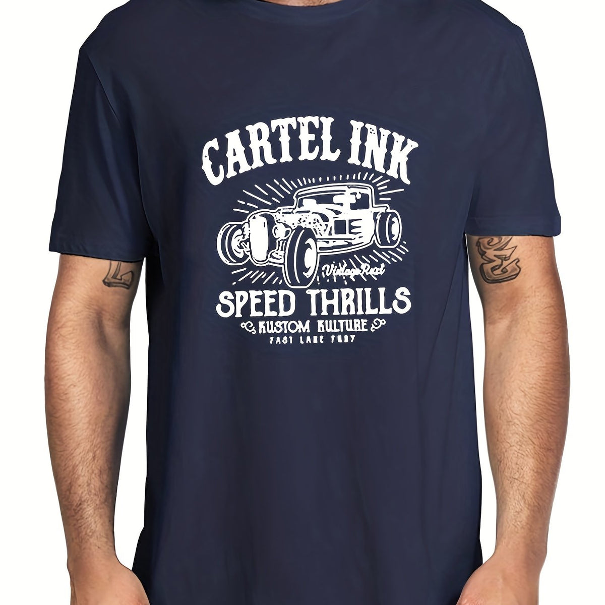 Men's Classic Car Graphic T-shirt for Summer Outdoor Wear