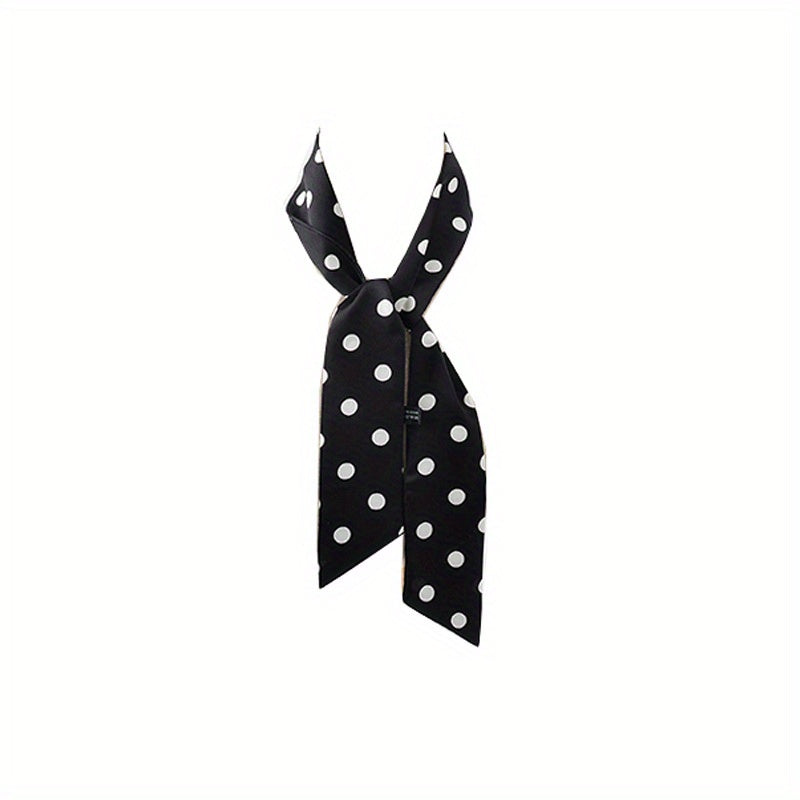 Polka Dot Print Ribbon Thin Scarf Hair Band Silk Hair Tie Hair Accessories