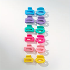 12pcs Small Square Hair Claw Ponytail Holder Hair Accessories