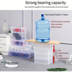 Clear Shoe Storage Box Stackable Heavy Duty Plastic Boot Organizer