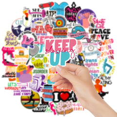 50pcs Weight Loss Exercise Fitness Doodle Waterproof Sticker DIY