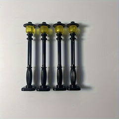 4pcs Yellow Street Light Building Block Accessory