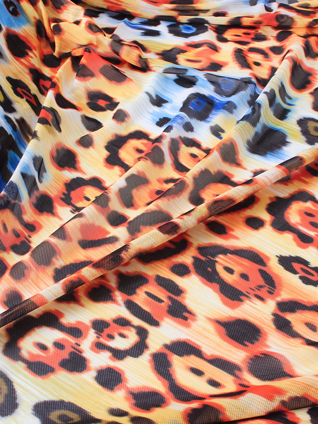  Leopard Pattern Wrap Cover Up Skirt