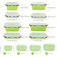 4pcs Leakproof Silicone Insulated Lunch Box Collapsible Bento Box