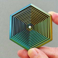 3D Printed Hexagon Fidget Cup Mat Mixed Purple